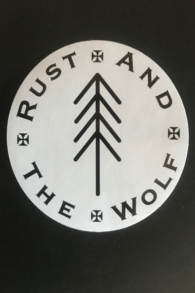 "Rust And The Wolf" Tree Logo Sticker